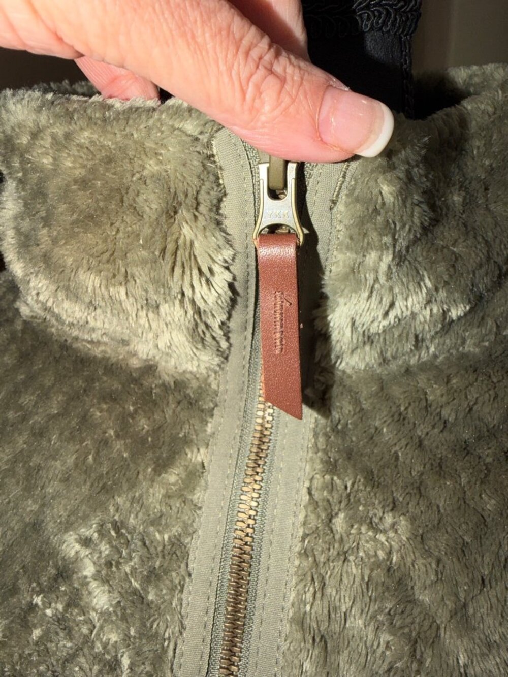 Columbia Womens Fire Side II Sherpa Fleece XL Full-Zip Fuzzy Olive Green Jacket - Picture 8 of 11